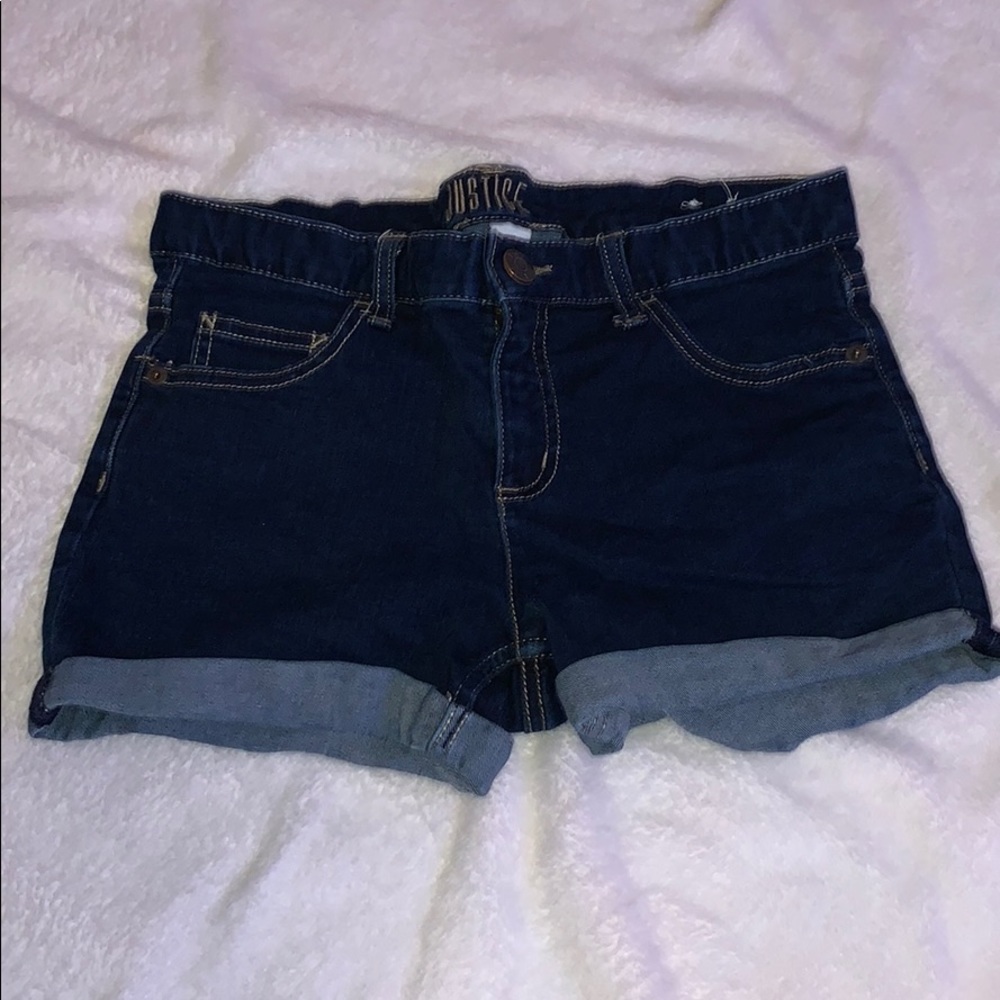 justice blue jean shorts